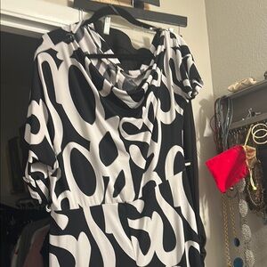 Black and White Graphic Dress